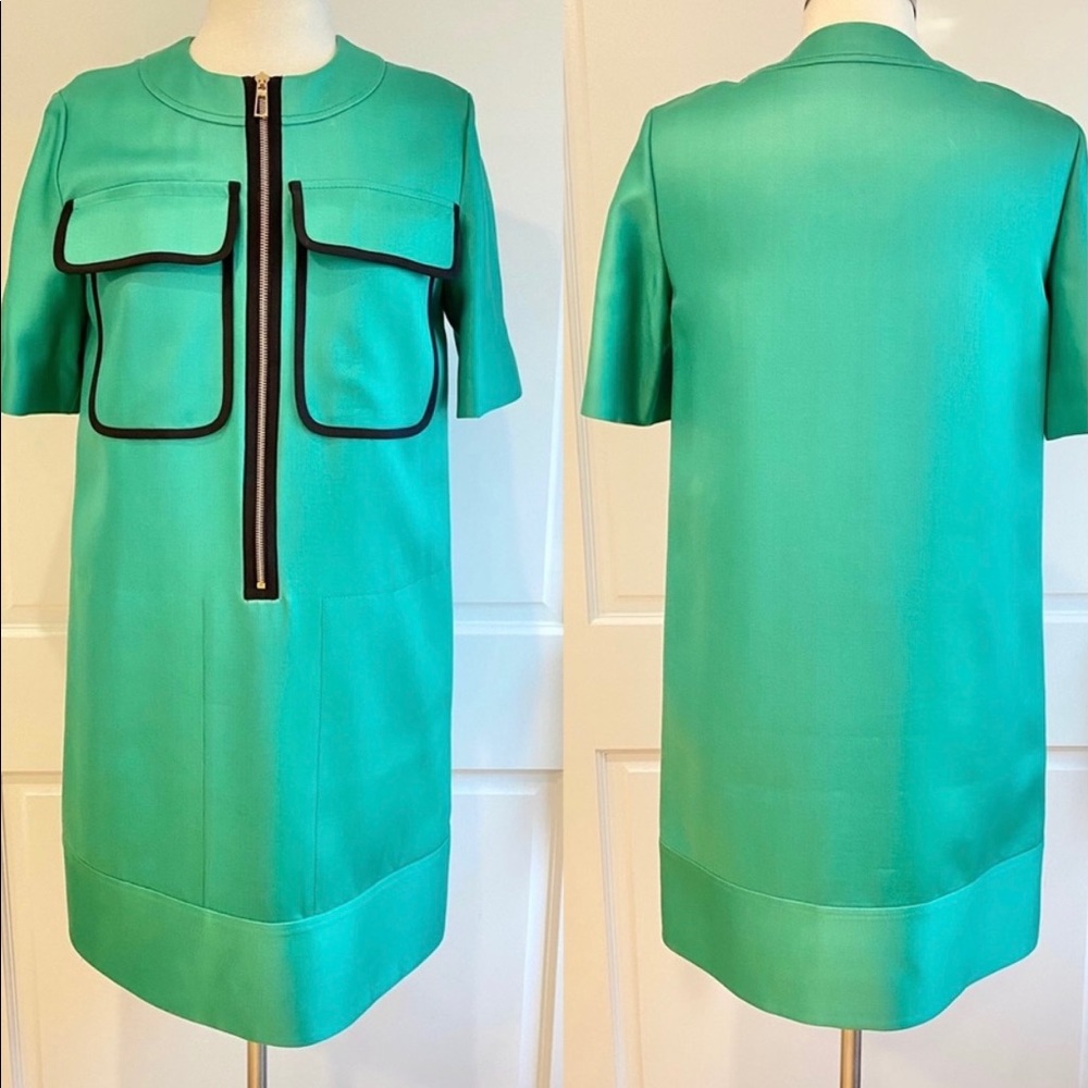 Emilio Pucci Green flap pocket dress